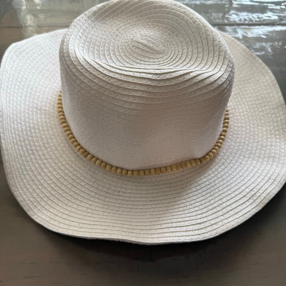 INC International Concepts White Beaded Straw Hat Sz O/S NWT - Picture 10 of 13